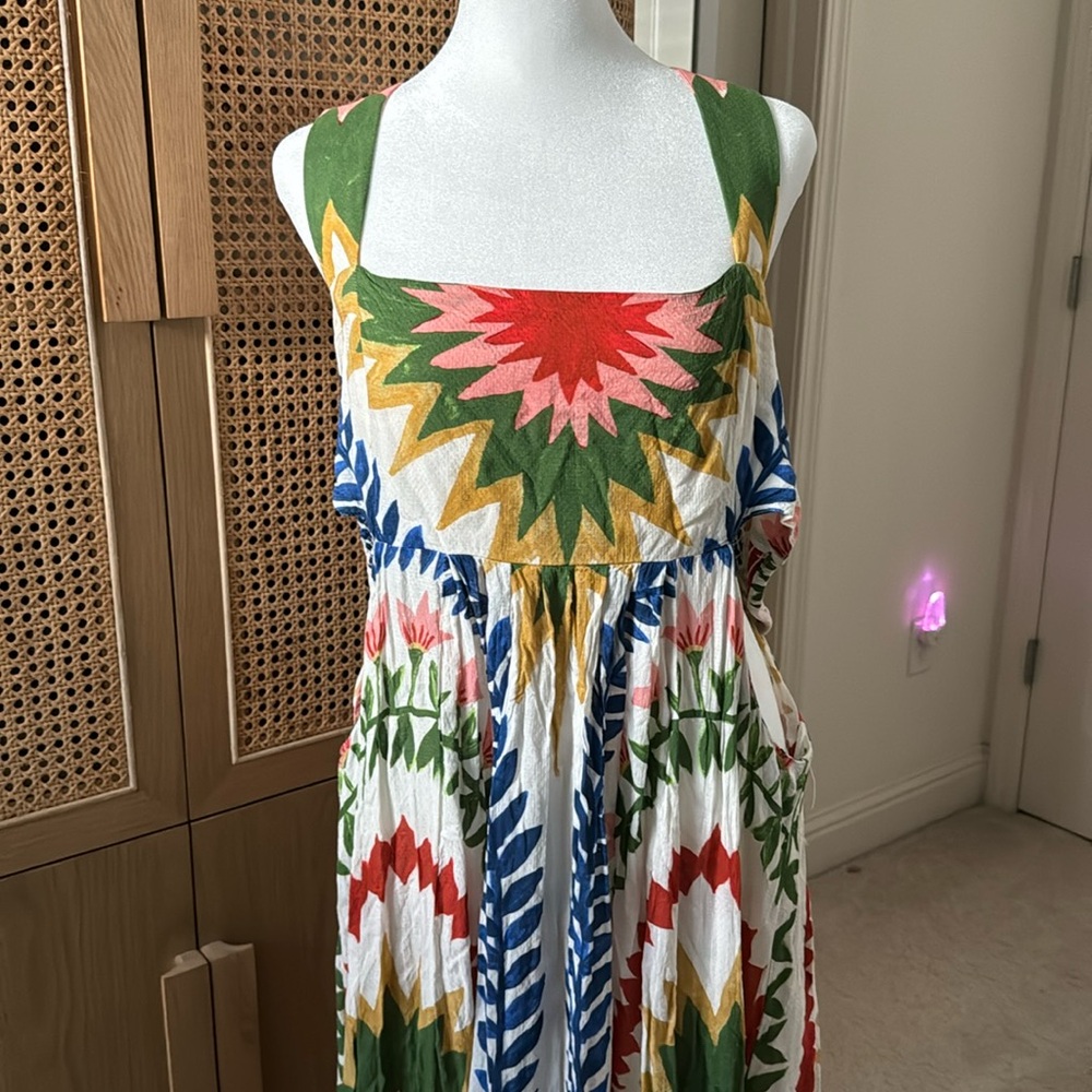 João Incerti for Anthropologie Dress Strappy Bandeau Semisheer Multicolor XL